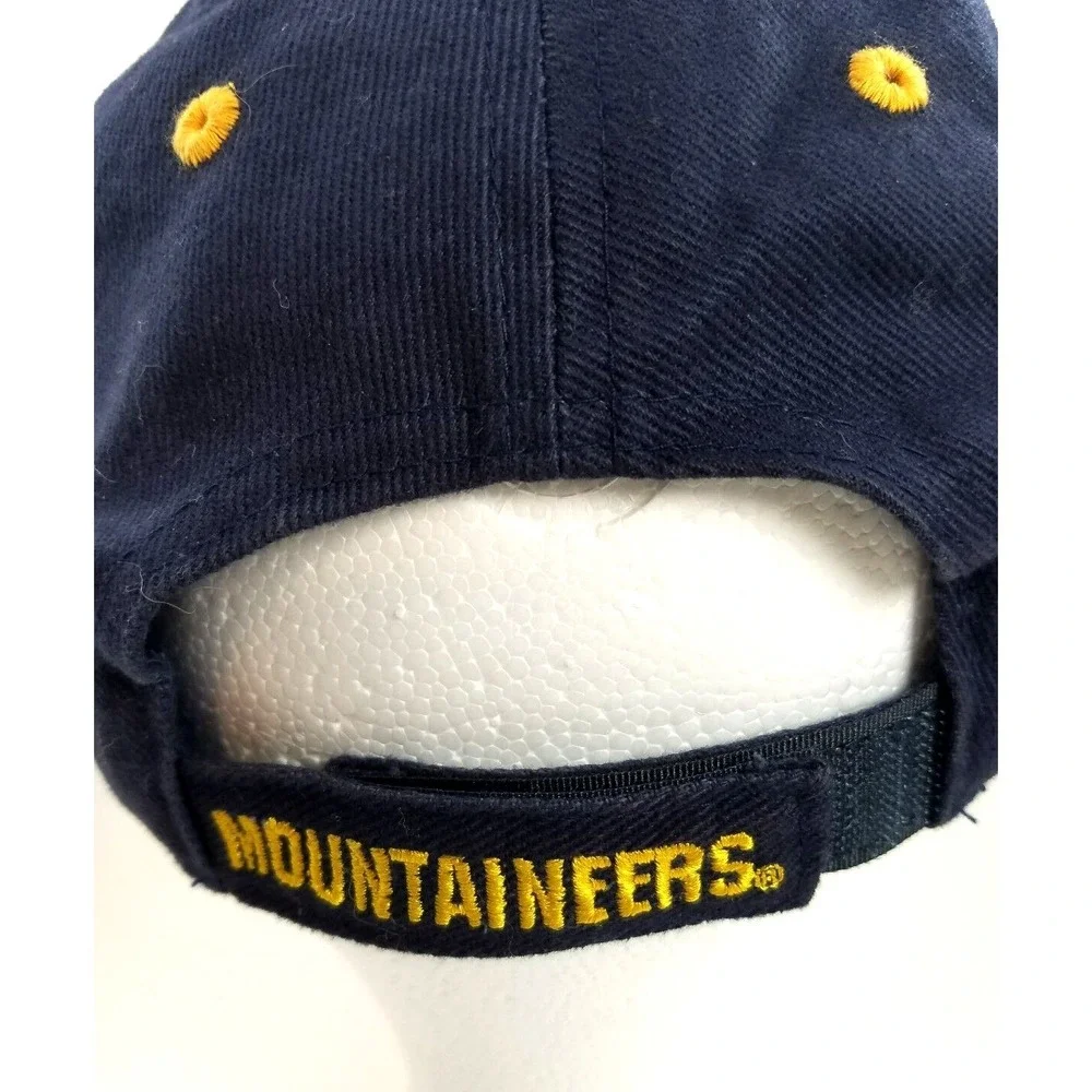 West Virginia Mountaineers Hat Cap Black Adjustable Strapback Embroidered WVU Lo
